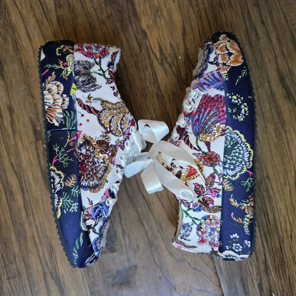 Tory Burch Kacey Embellished Low-top Sneaker Size 6M, MSRP $298